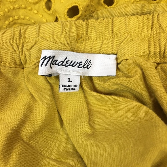 Madewell Off the Shoulder Eyelet Top sz L - Picture 7 of 8